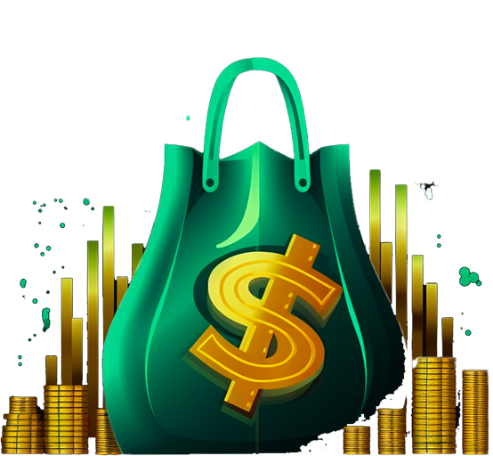 a bag full of bills and tips